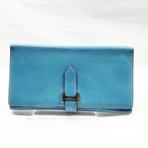 Hermes Sky Blue Leather Wallet